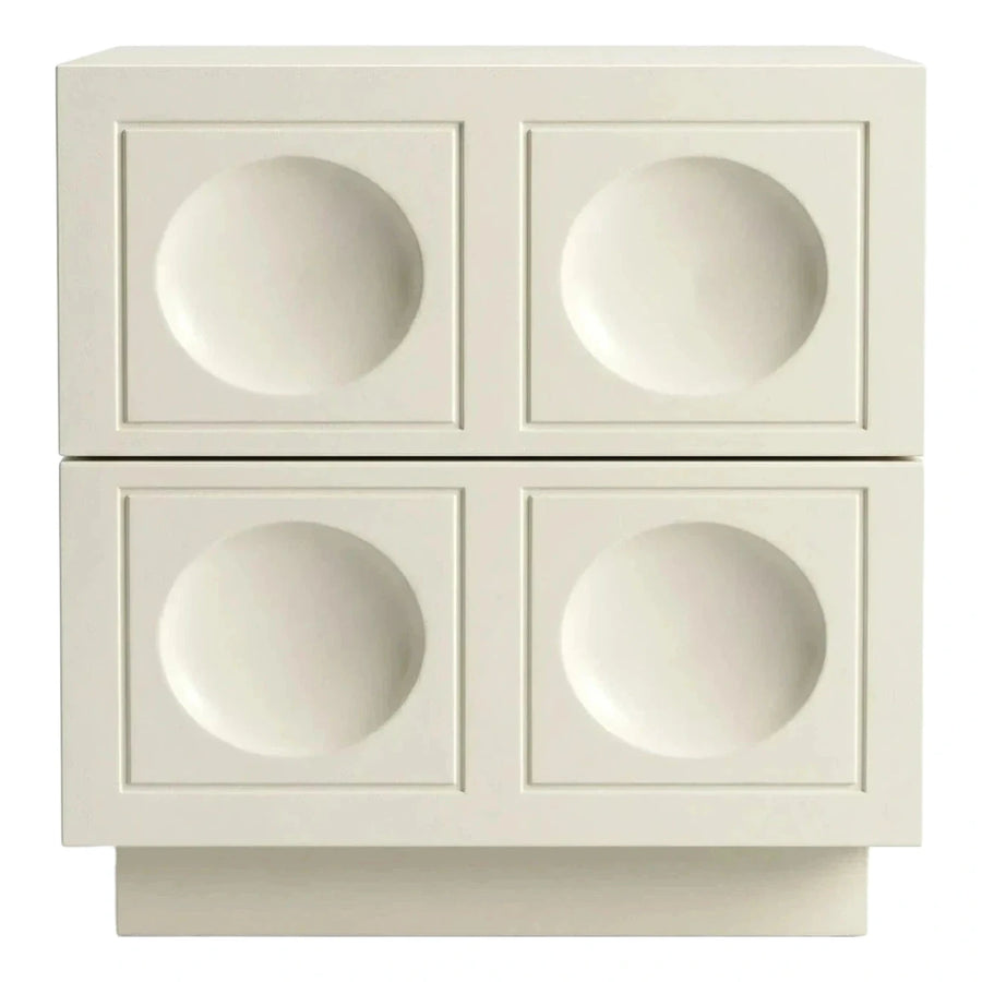 Cream Modern Cabinet with Geometric Circular Details