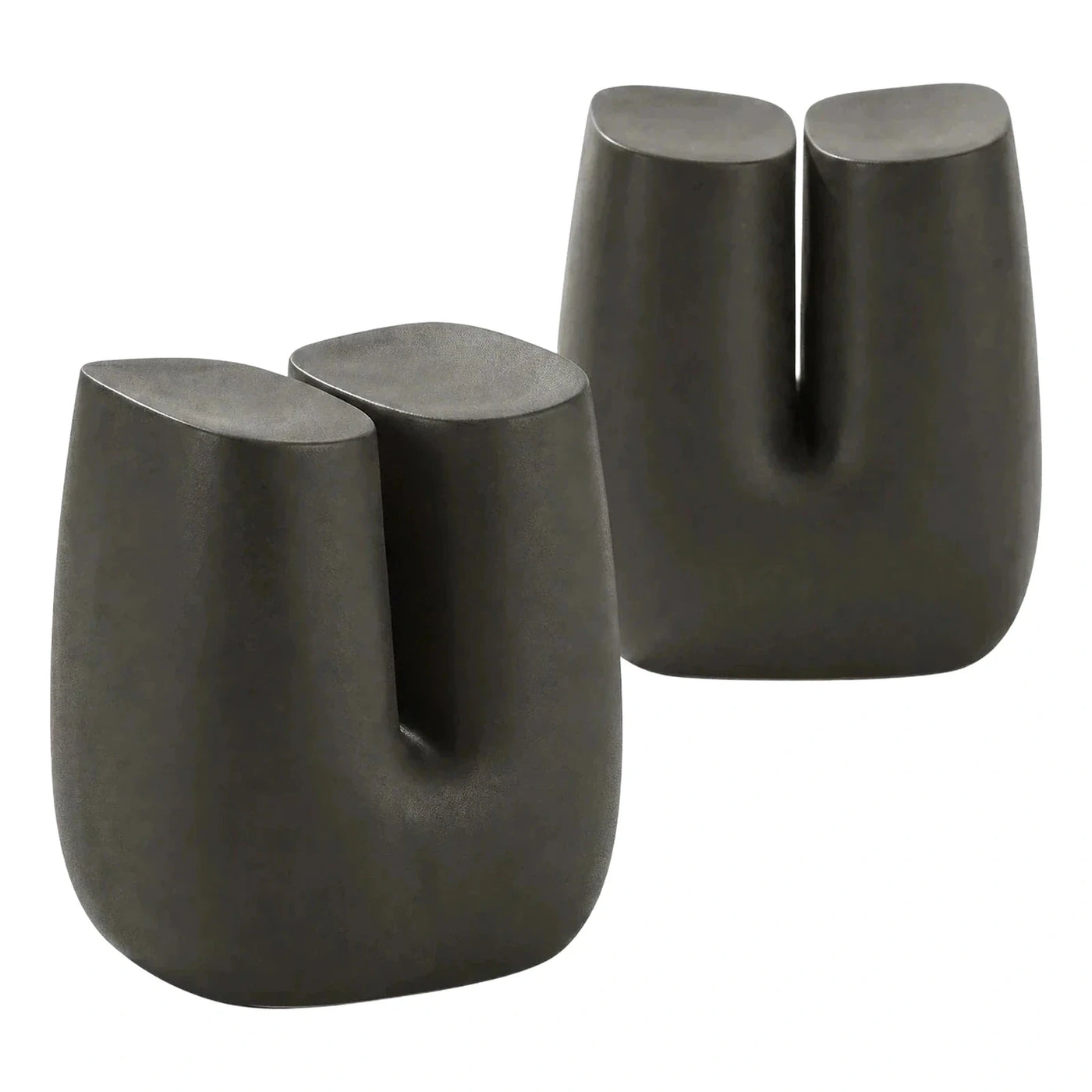 Modern U-Shaped Matte Black Stool