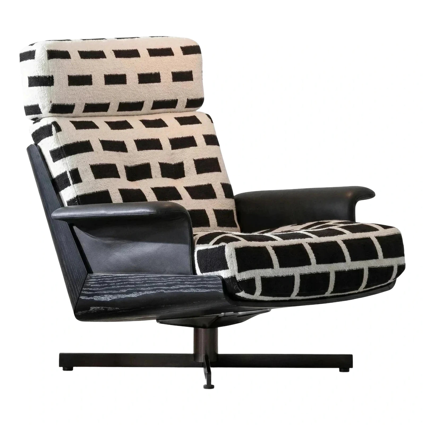 Modern Geometric Pattern Swivel Lounge Chair