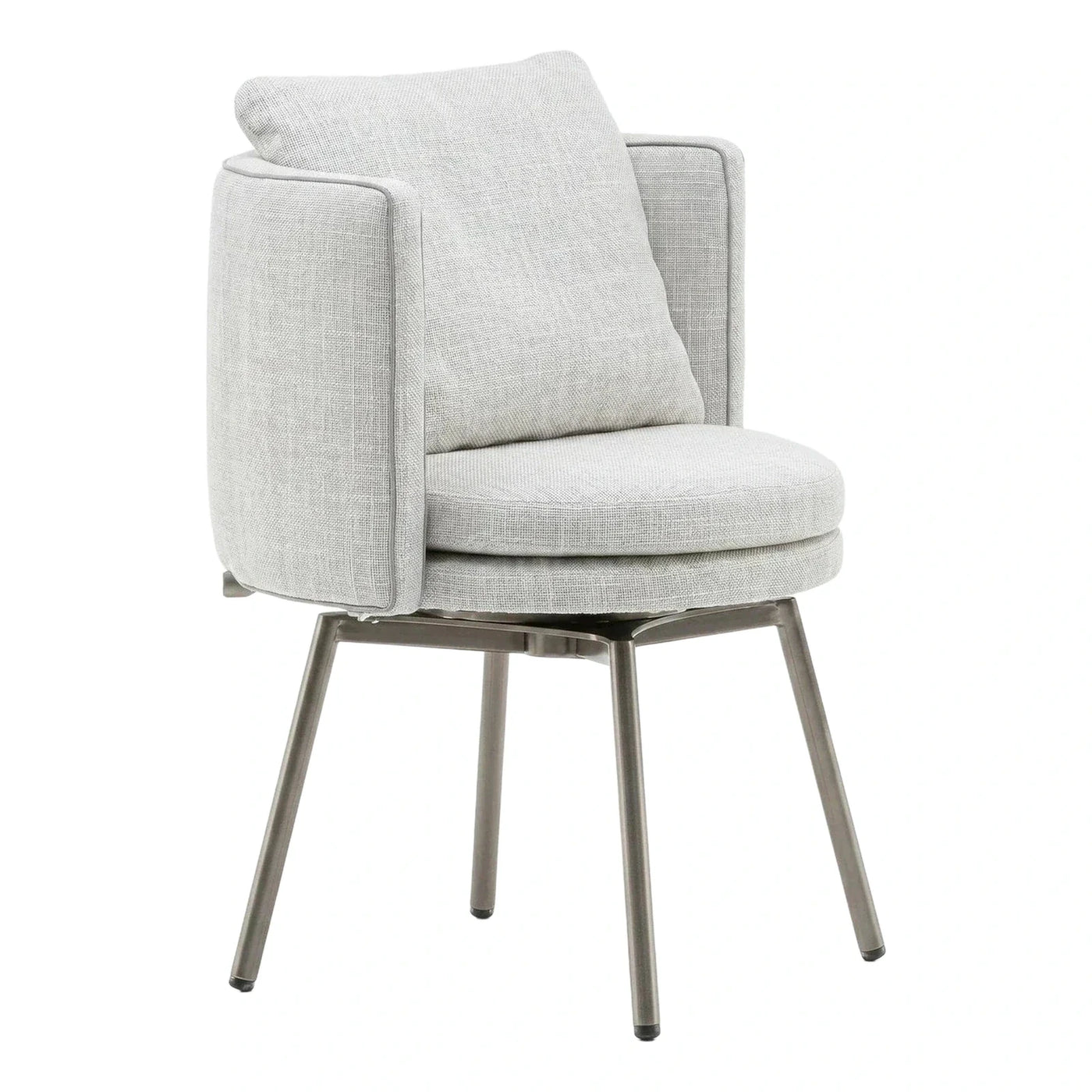 Modern Light Grey Fabric Swivel Accent Chair