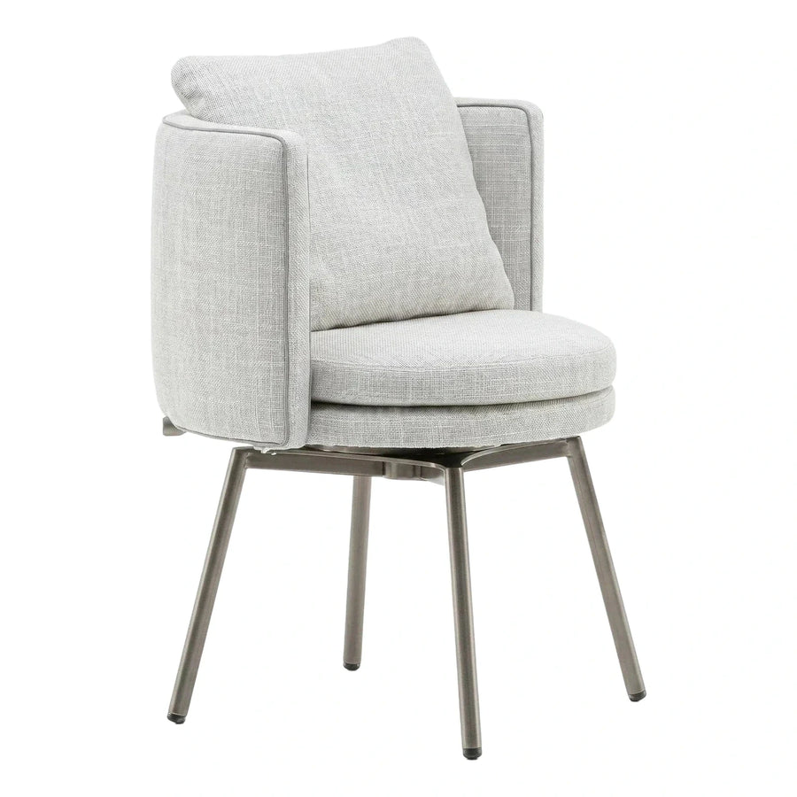 Modern Light Grey Fabric Swivel Accent Chair