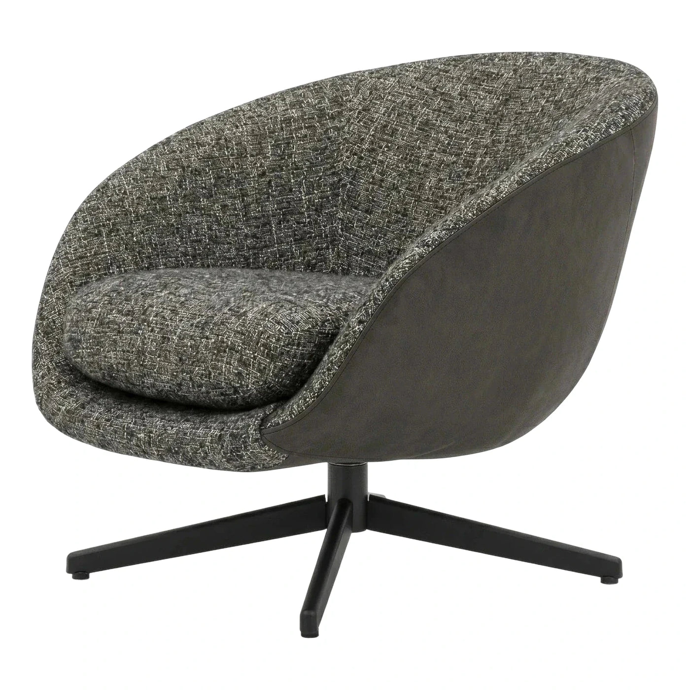 Modern Grey Textured Swivel Lounge Chair