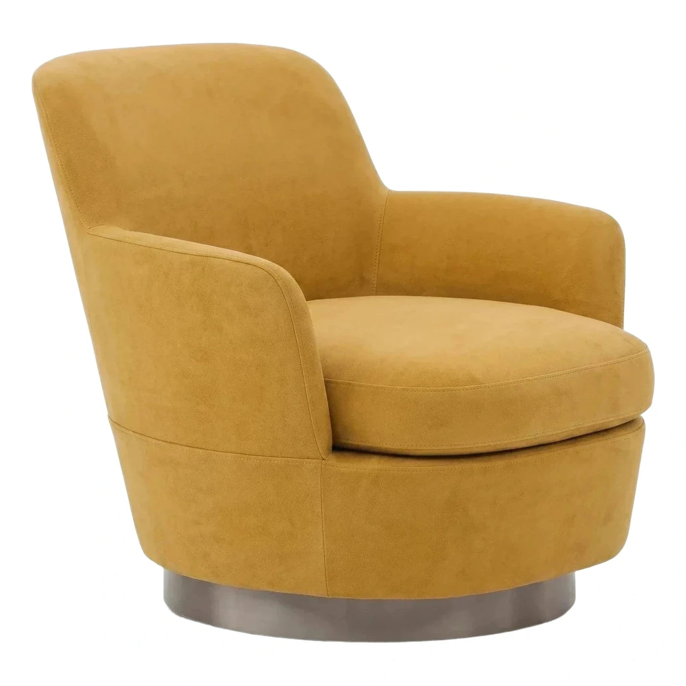 Modern Mustard Fabric Swivel Accent Armchair