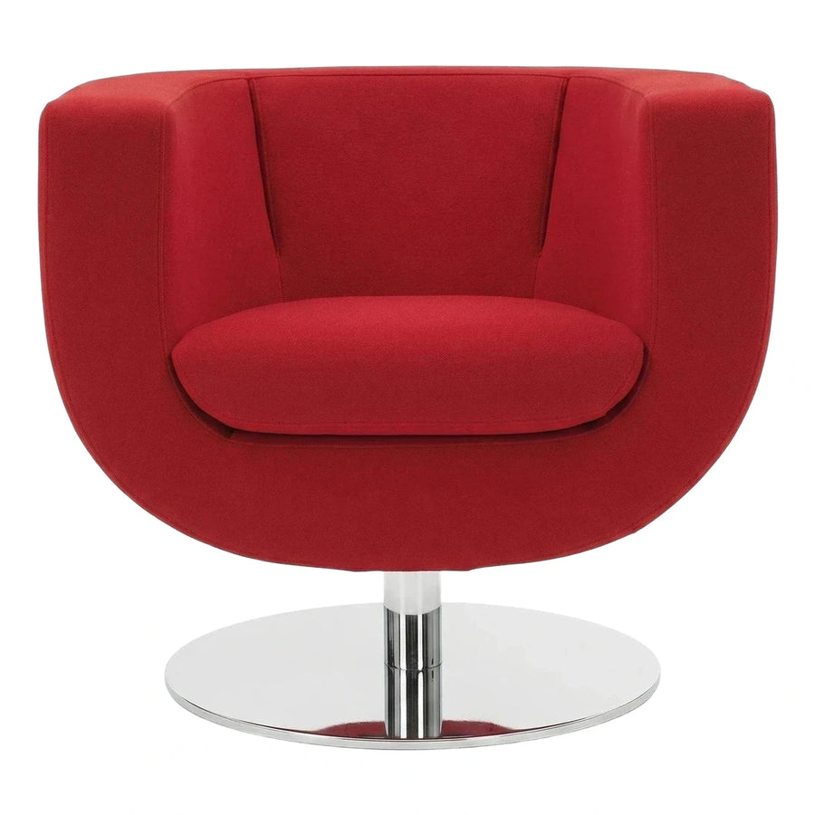 Modern Red Fabric Swivel Lounge Chair