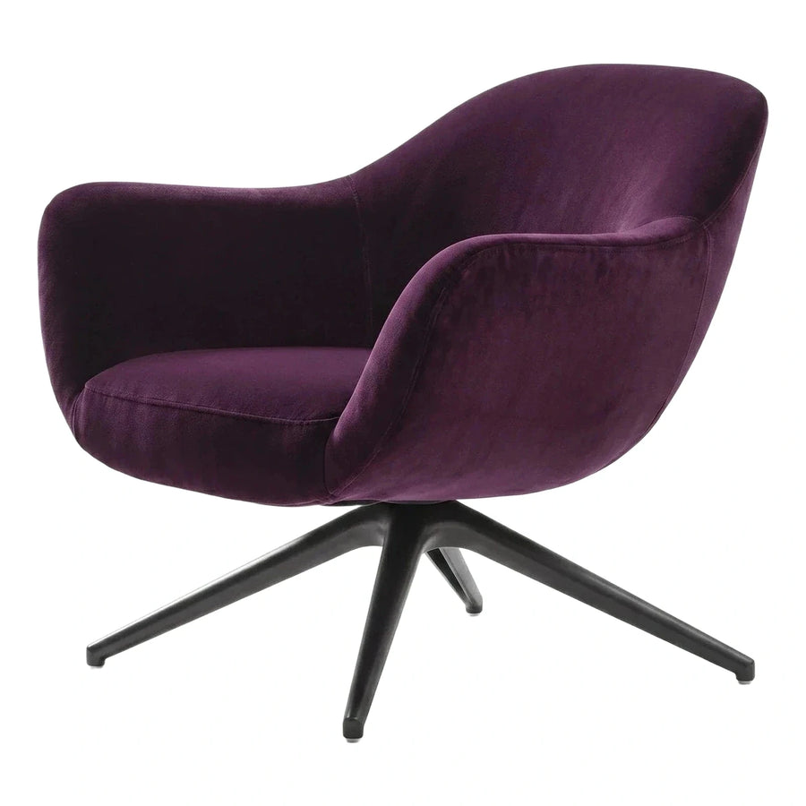 Modern Purple Velvet Swivel Lounge Chair