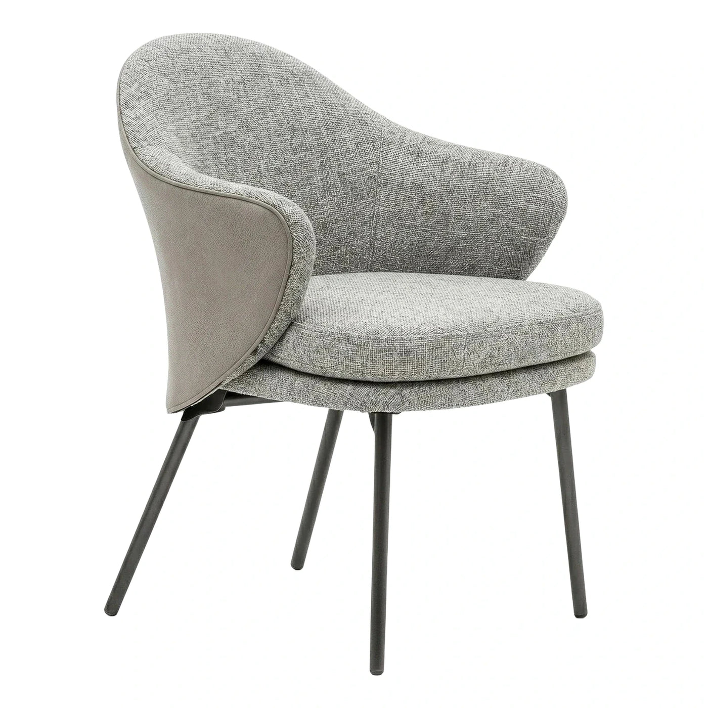 Modern Grey Fabric Lounge Chair with Metal Legs