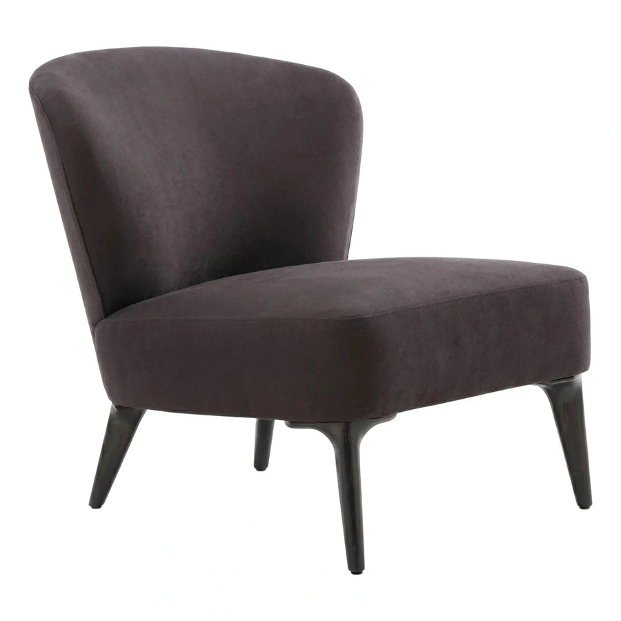 Modern Dark Grey Velvet Lounge Chair