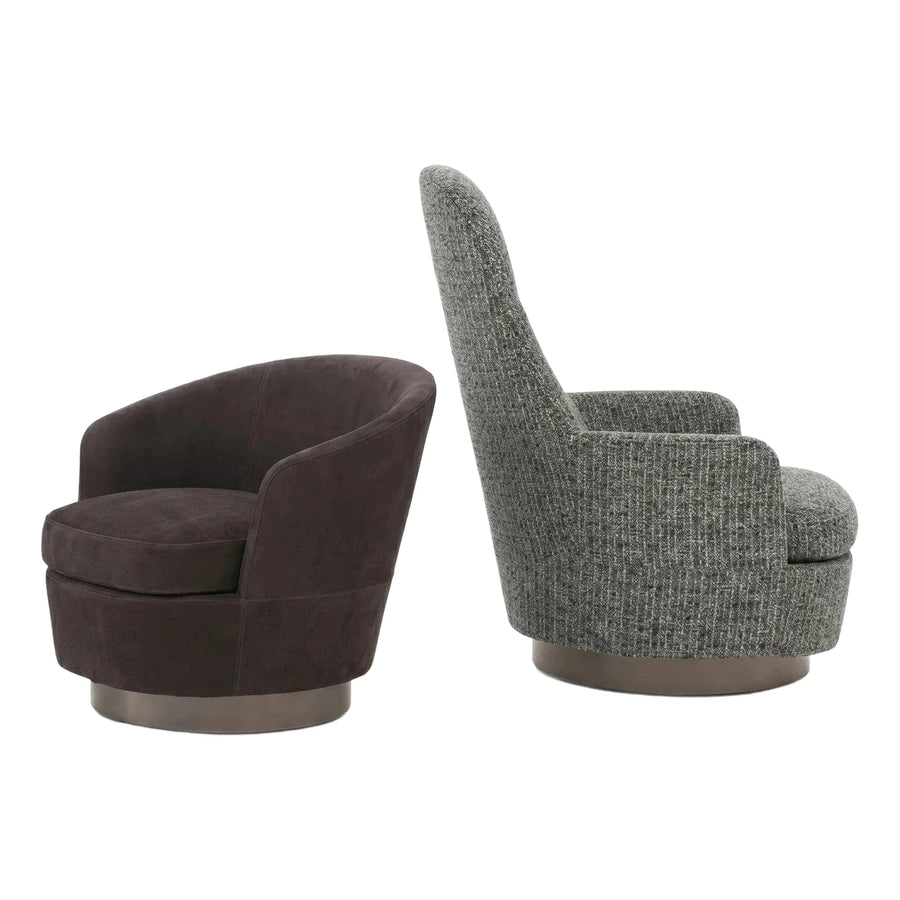 Modern Swivel Lounge Chairs with Metal Base
