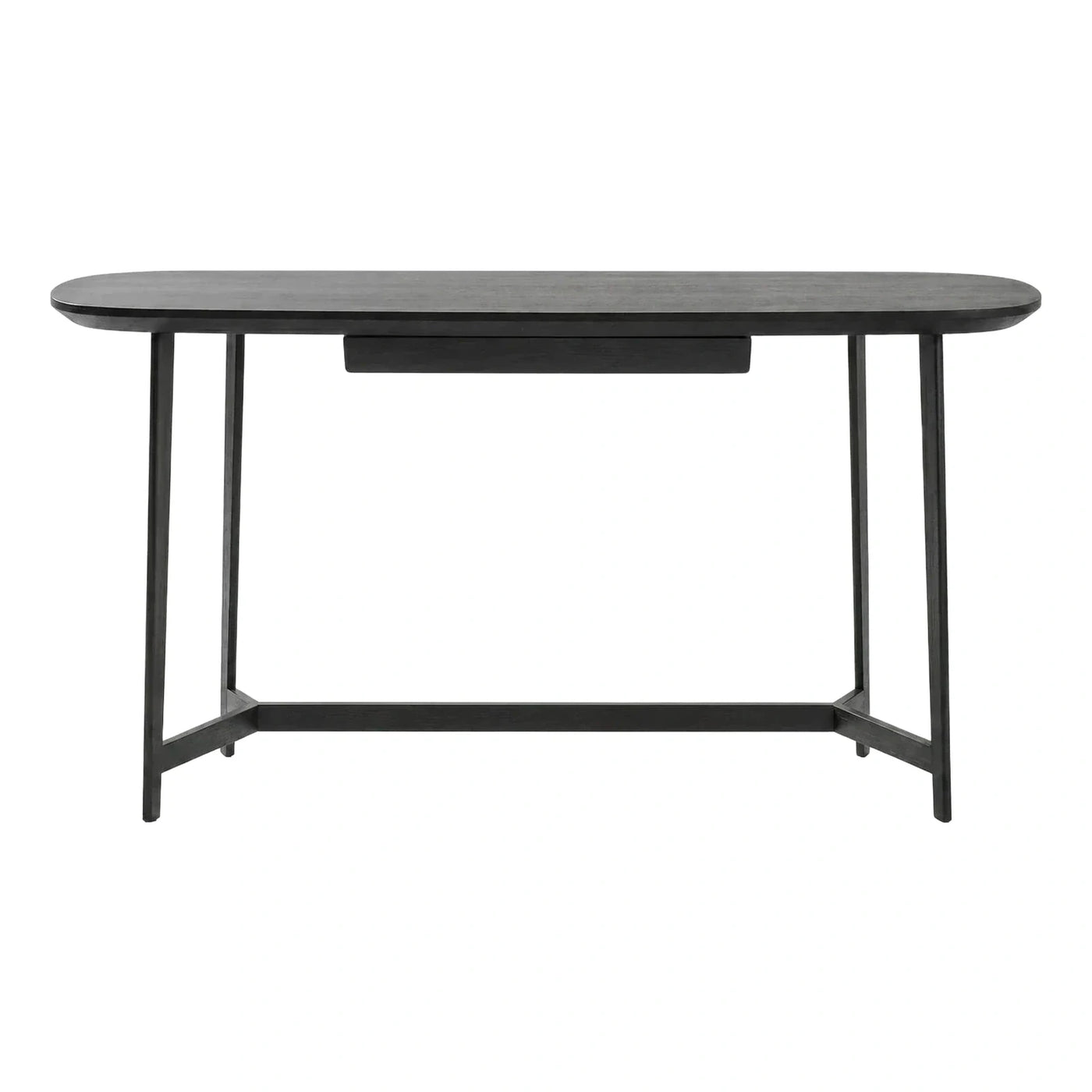 Modern Dark Grey Oval Desk