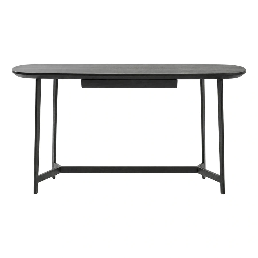 Modern Dark Grey Oval Desk
