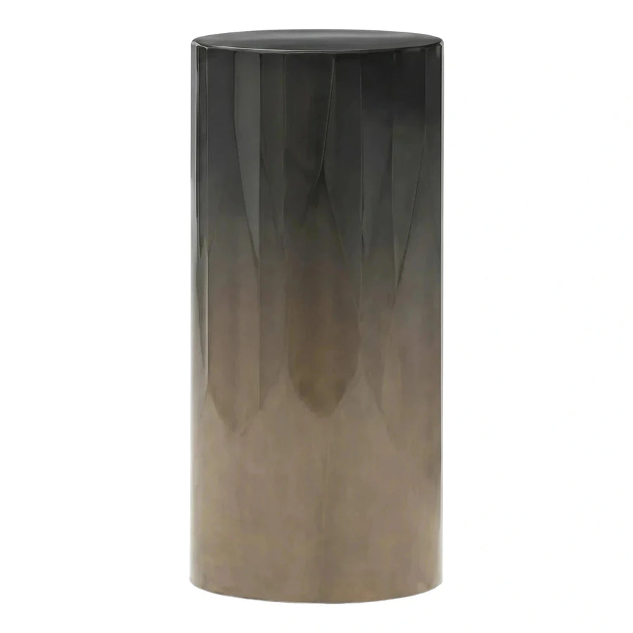 Faceted Cylindrical Metal Side Table Ombre Finish