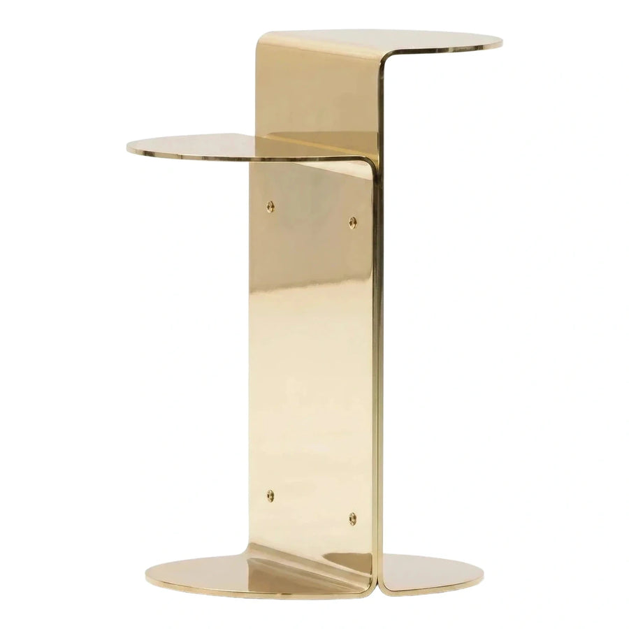 Modern Gold Metal Two-Tier Side Table