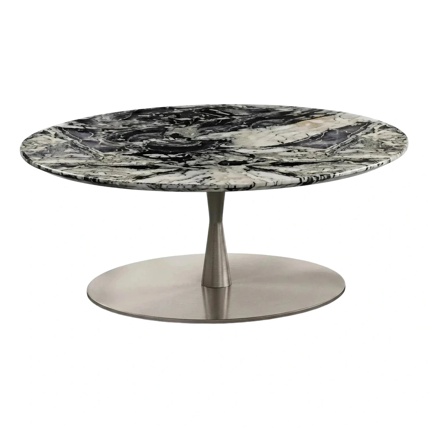 Round Black and White Marble Coffee Table