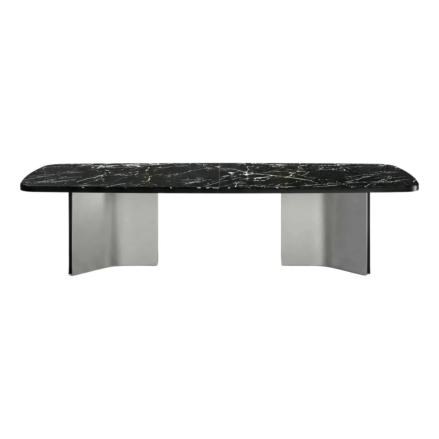 Black Marble Top Metal Base Coffee Table
