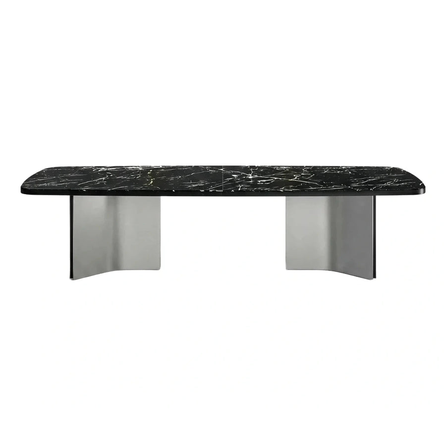 Black Marble Top Metal Base Coffee Table