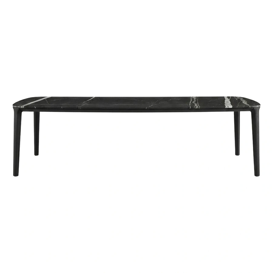 Black Marble Top Rectangular Coffee Table With Dark Legs