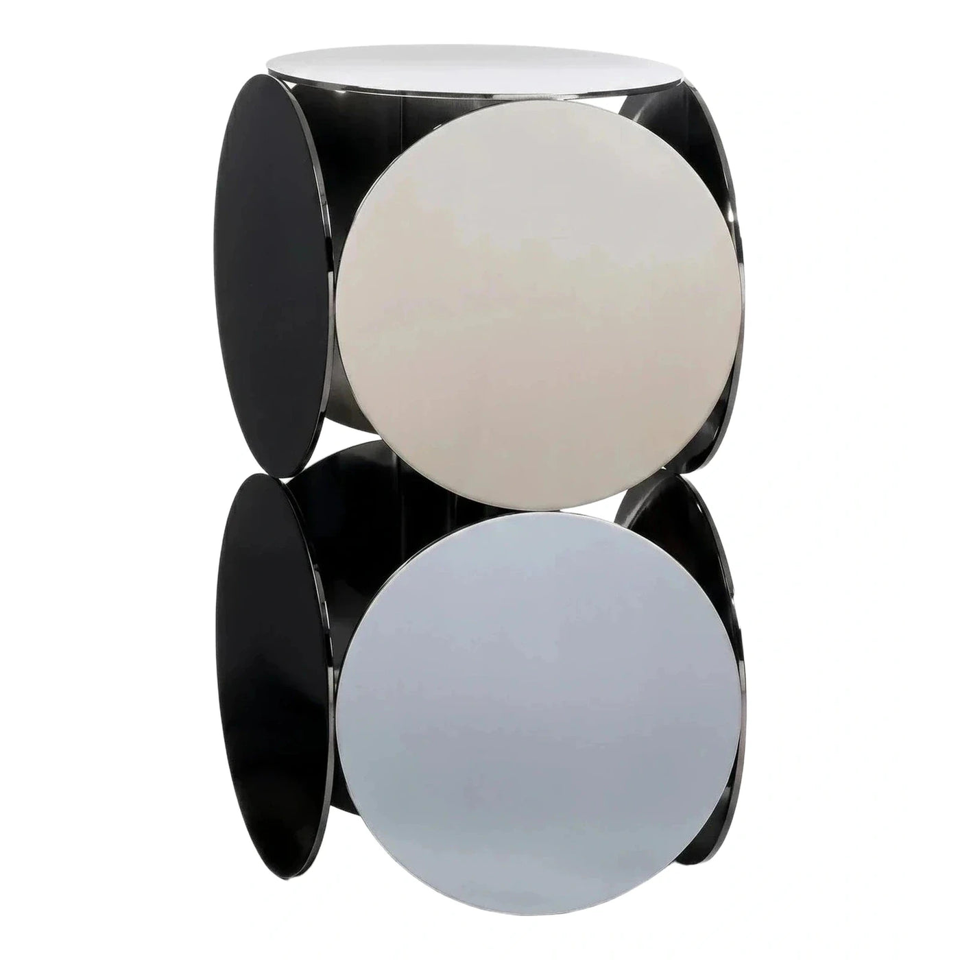 Modern Geometric High Gloss Multi-Color Side Table
