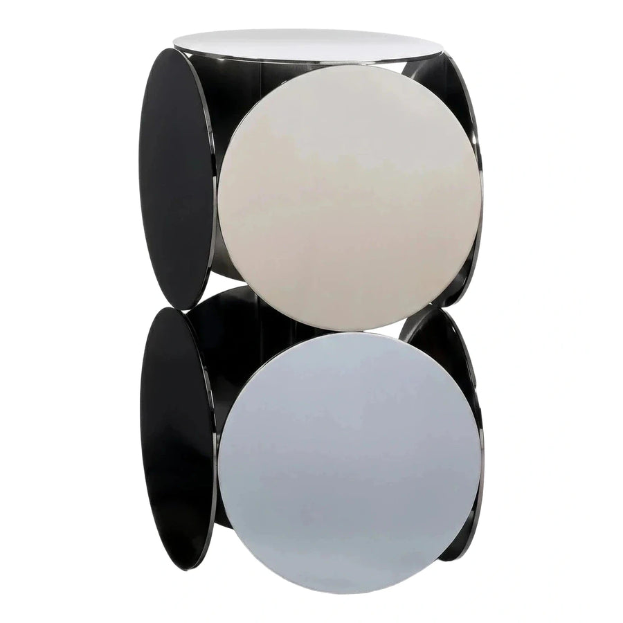Modern Geometric High Gloss Multi-Color Side Table