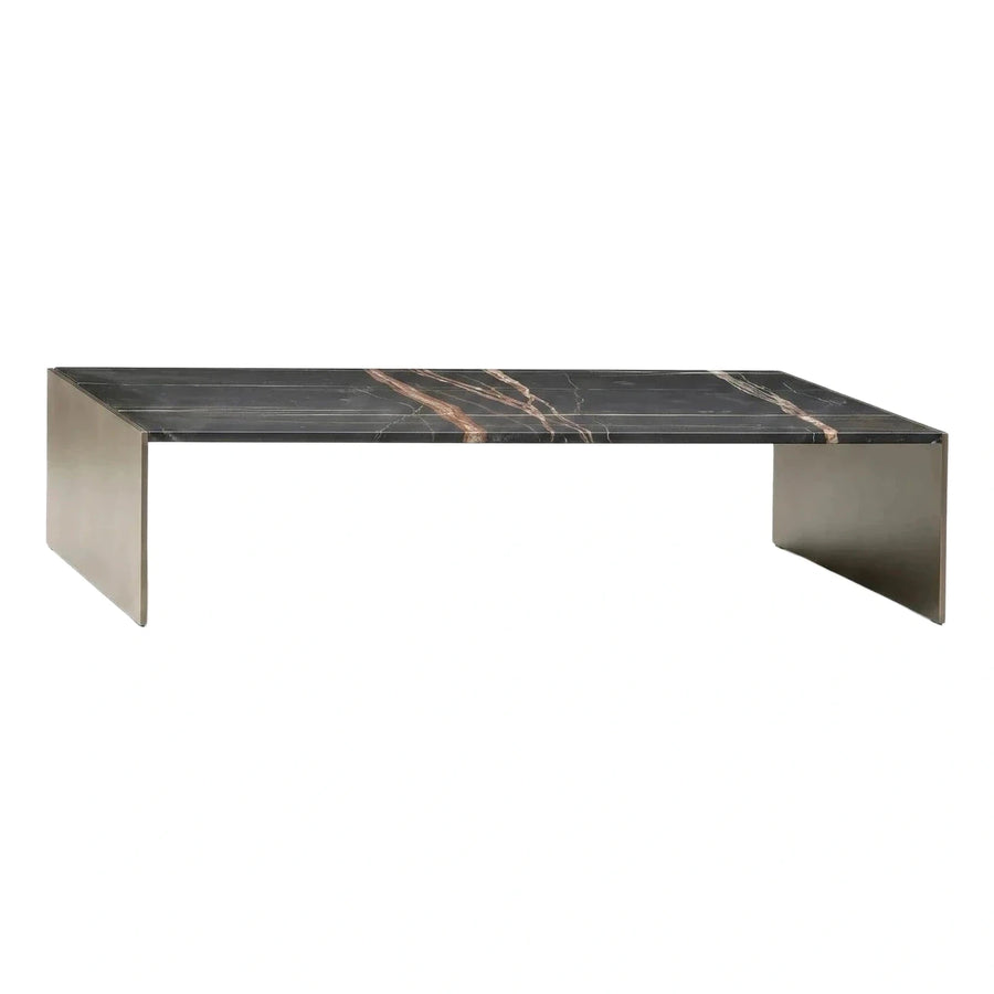 Modern Black Marble Rectangular Coffee Table