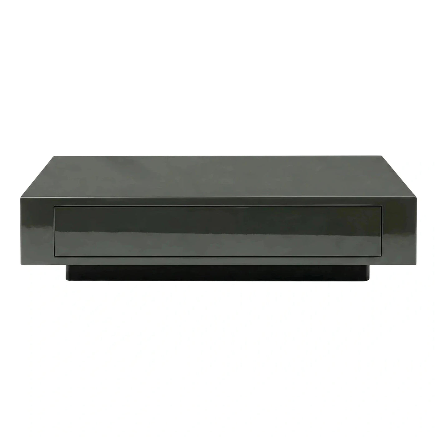 Modern High Gloss Charcoal Coffee Table With Drawer