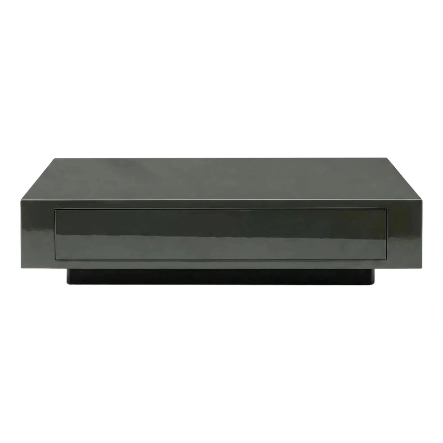 Modern High Gloss Charcoal Coffee Table With Drawer