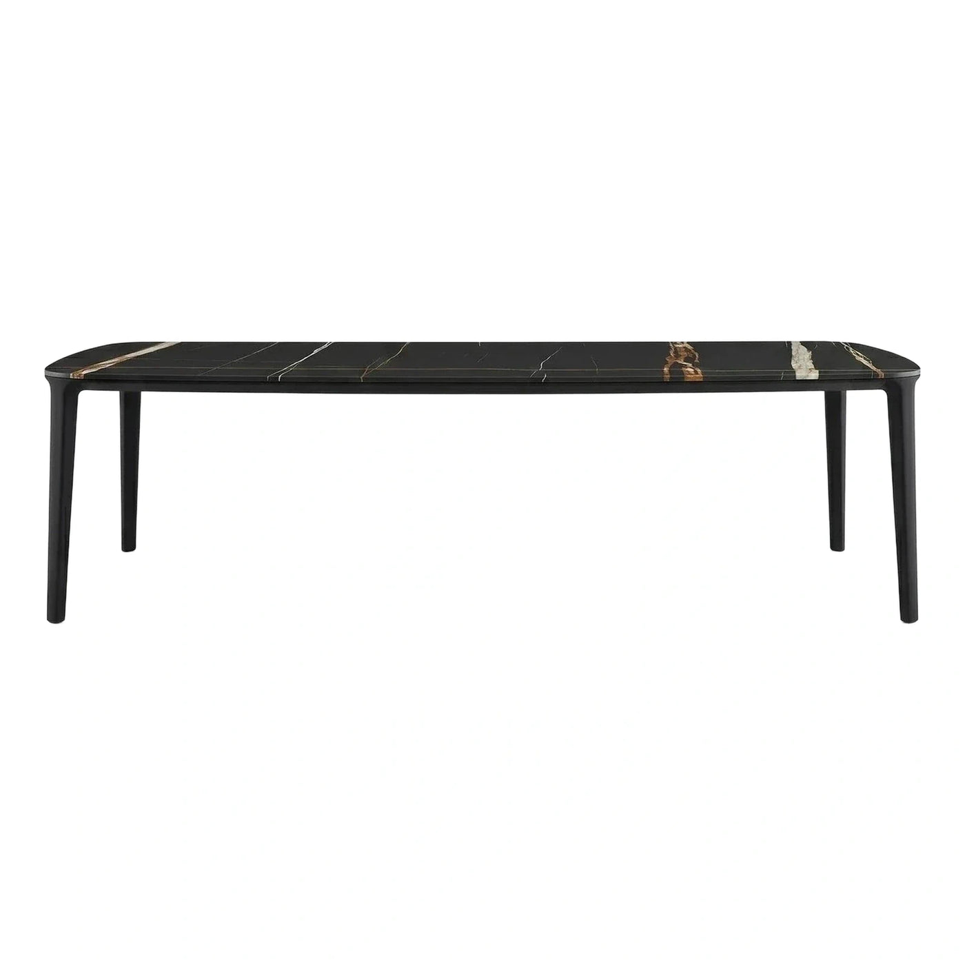 Modern Black Marble Coffee Table with Gold Veins