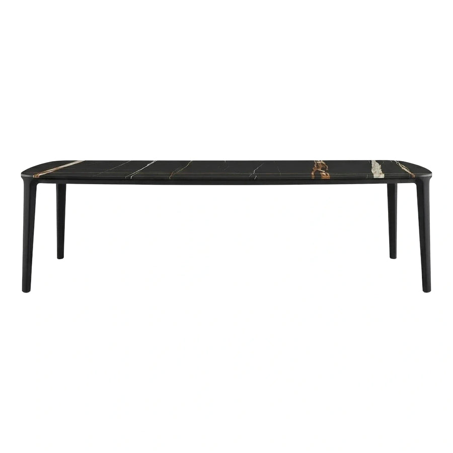 Modern Black Marble Coffee Table with Gold Veins