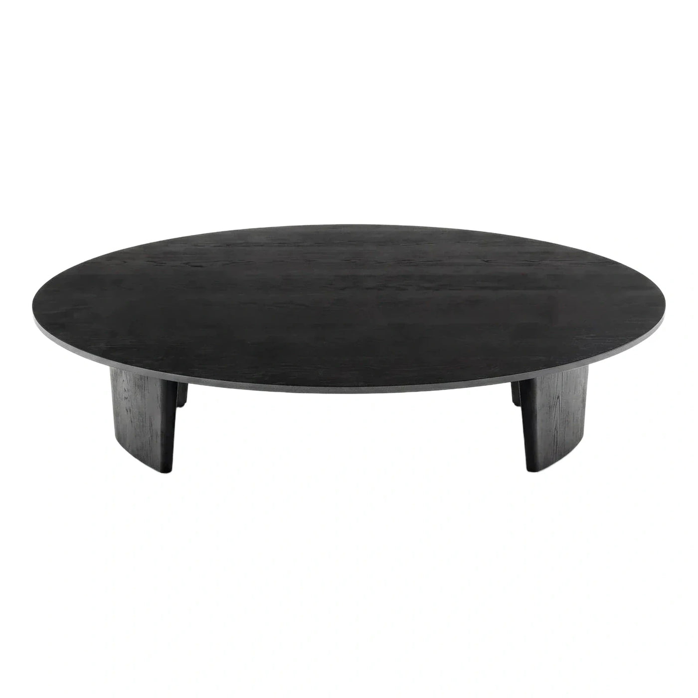 Dark Wood Oval Coffee Table with Sculptural Legs