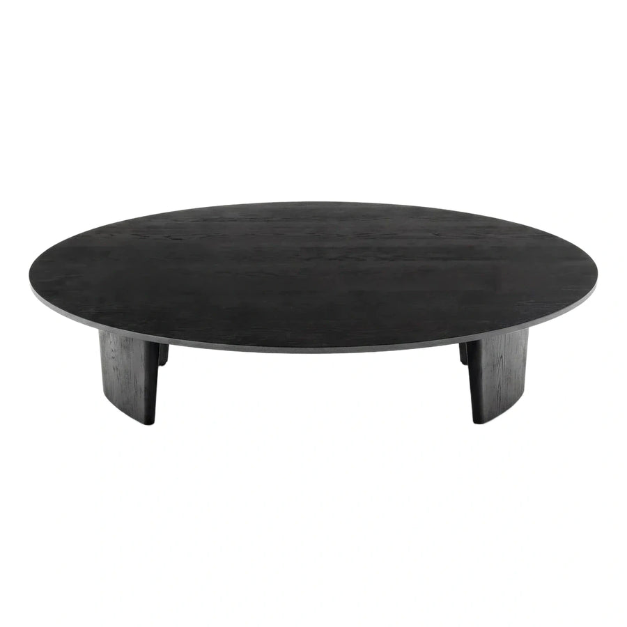 Dark Wood Oval Coffee Table with Sculptural Legs