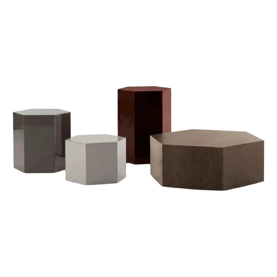 Contemporary Hexagonal Side Tables Set