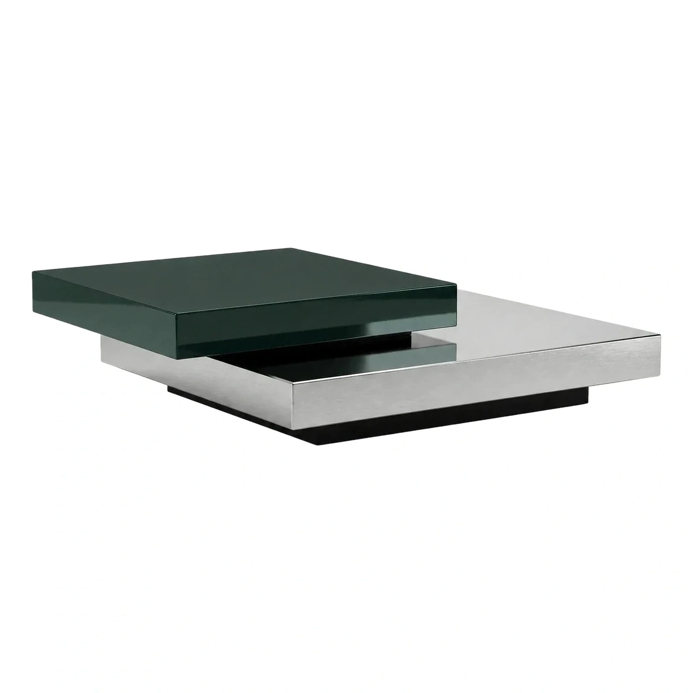 Modern Green and Silver Layered Coffee Table