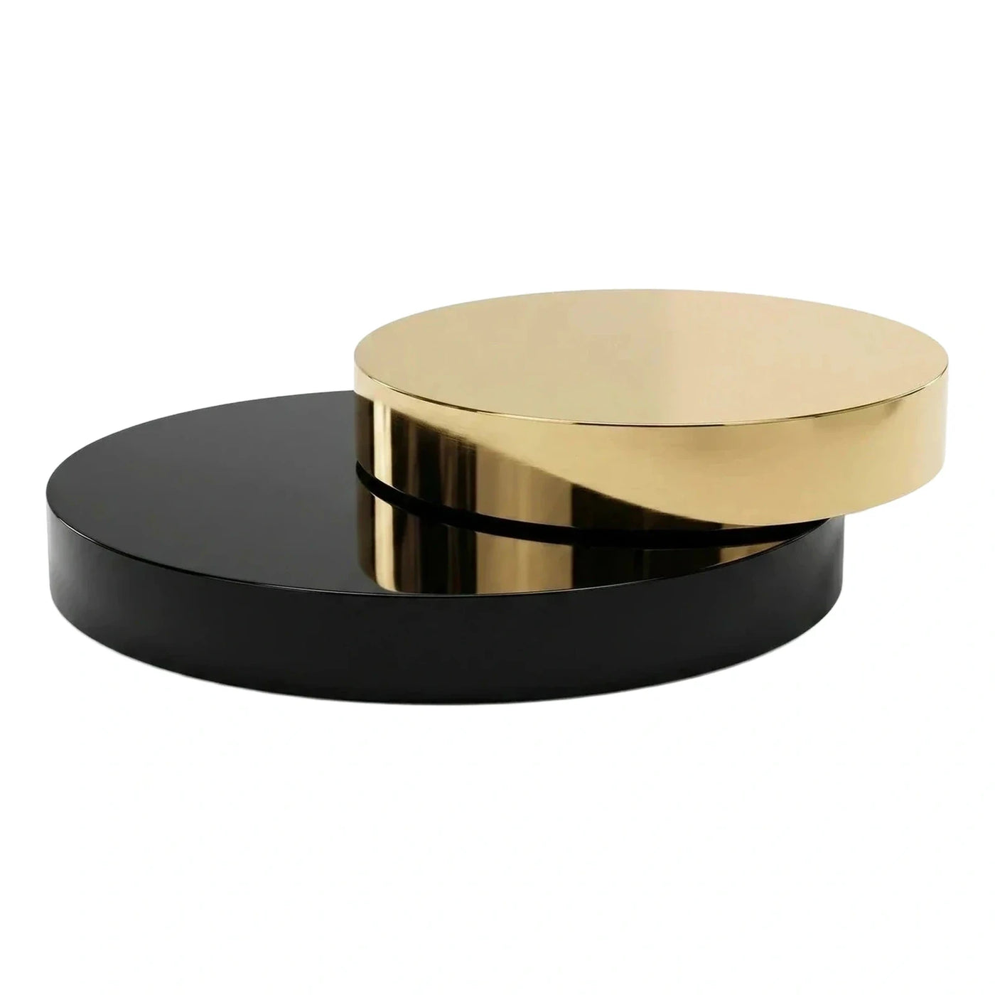 Modern Black and Gold Round Nesting Coffee Table