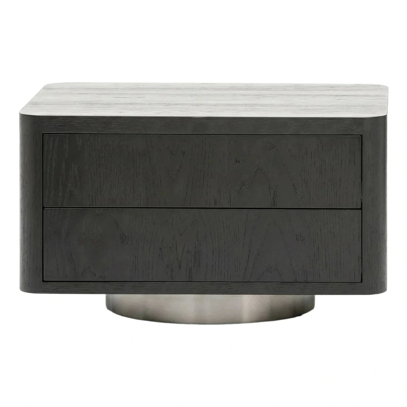 Modern Dark Wood Coffee Table with Stone Top