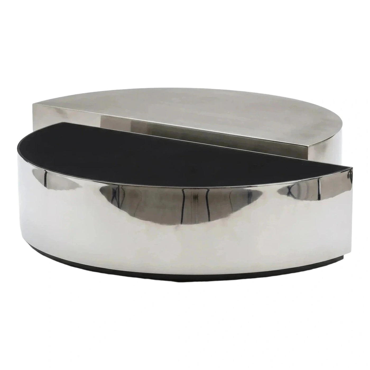 Modern Polished Chrome Crescent Coffee Table