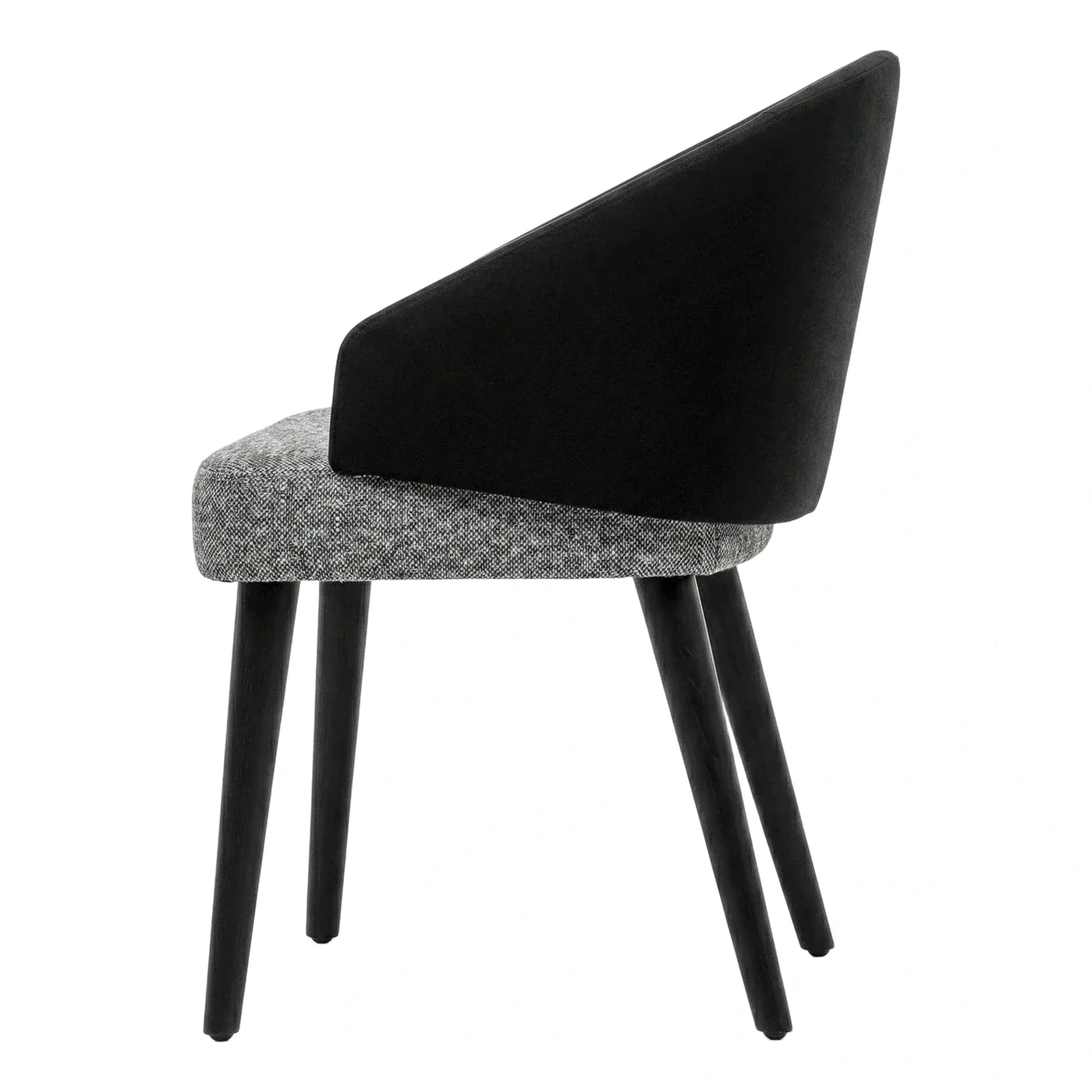 Modern Two-Tone Upholstered Dining Chair with Black Legs