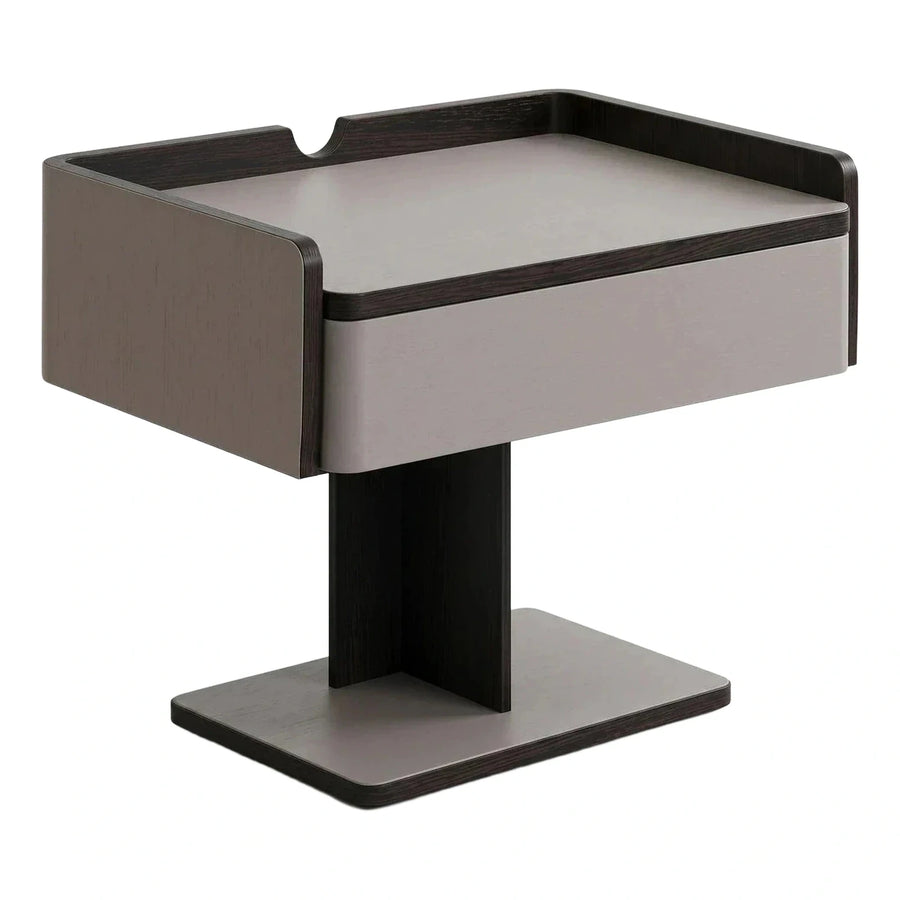 Modern Two-Tone Wood Side Table with Drawer