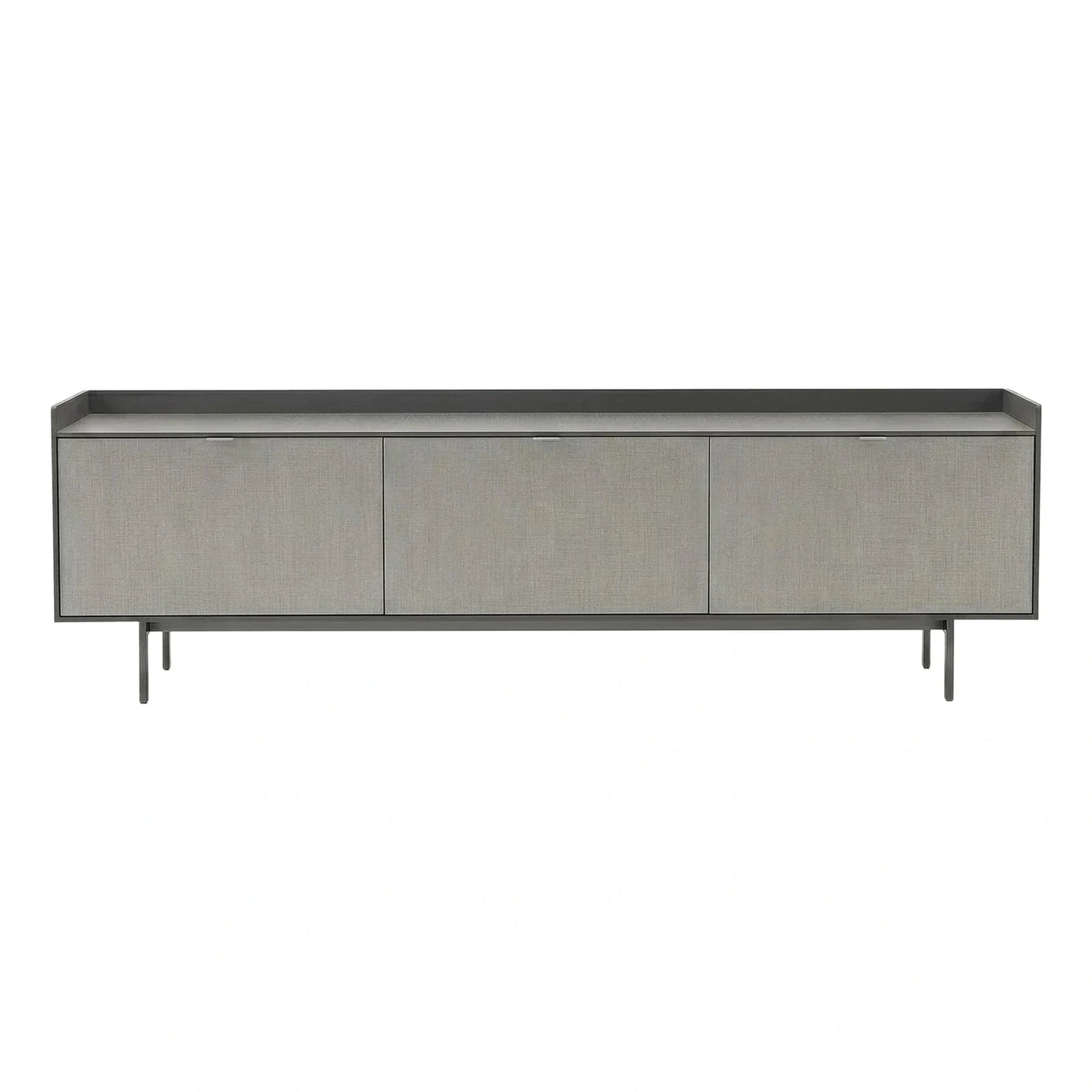 Modern Grey Textured Sideboard with Dark Metal Frame