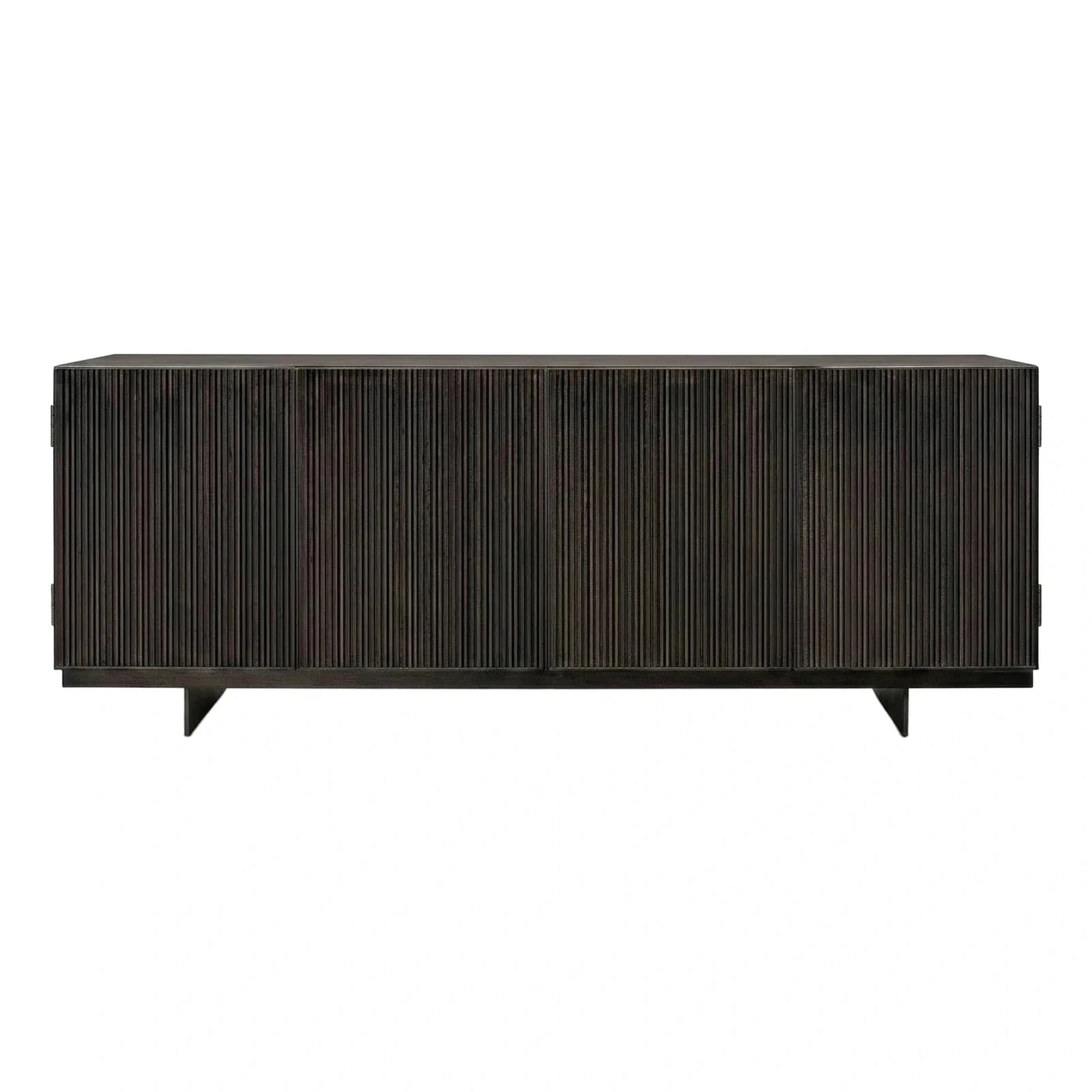 Dark Wood Fluted Sideboard with Angled Legs