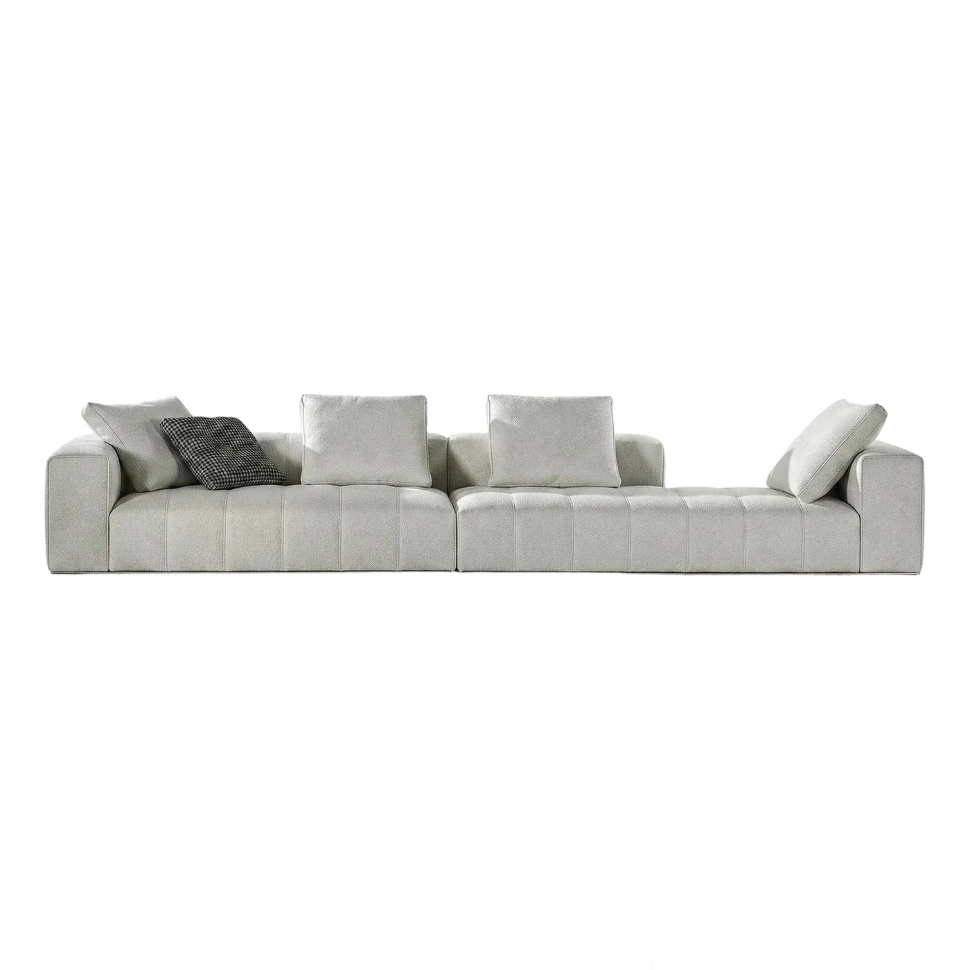 Modern Cream Textured Modular Sectional Sofa