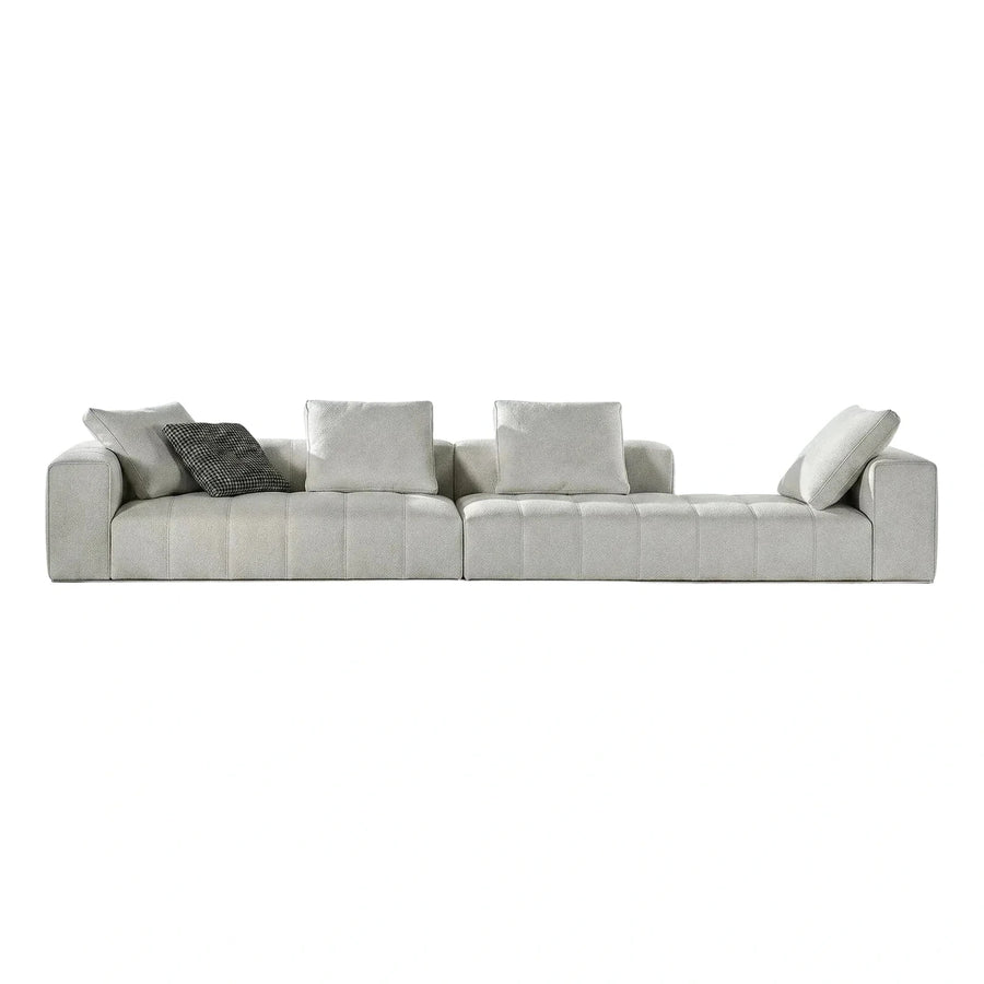 Modern Cream Textured Modular Sectional Sofa