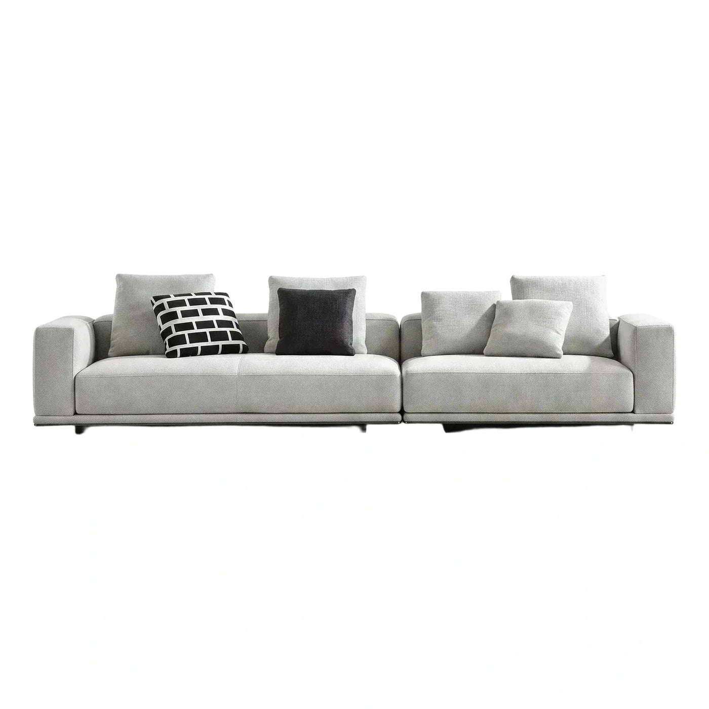 Modern Light Grey Textured Modular Sectional Sofa