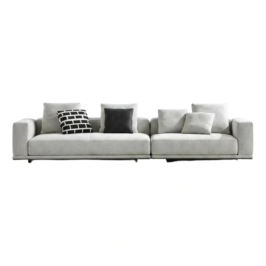 Modern Light Grey Textured Modular Sectional Sofa