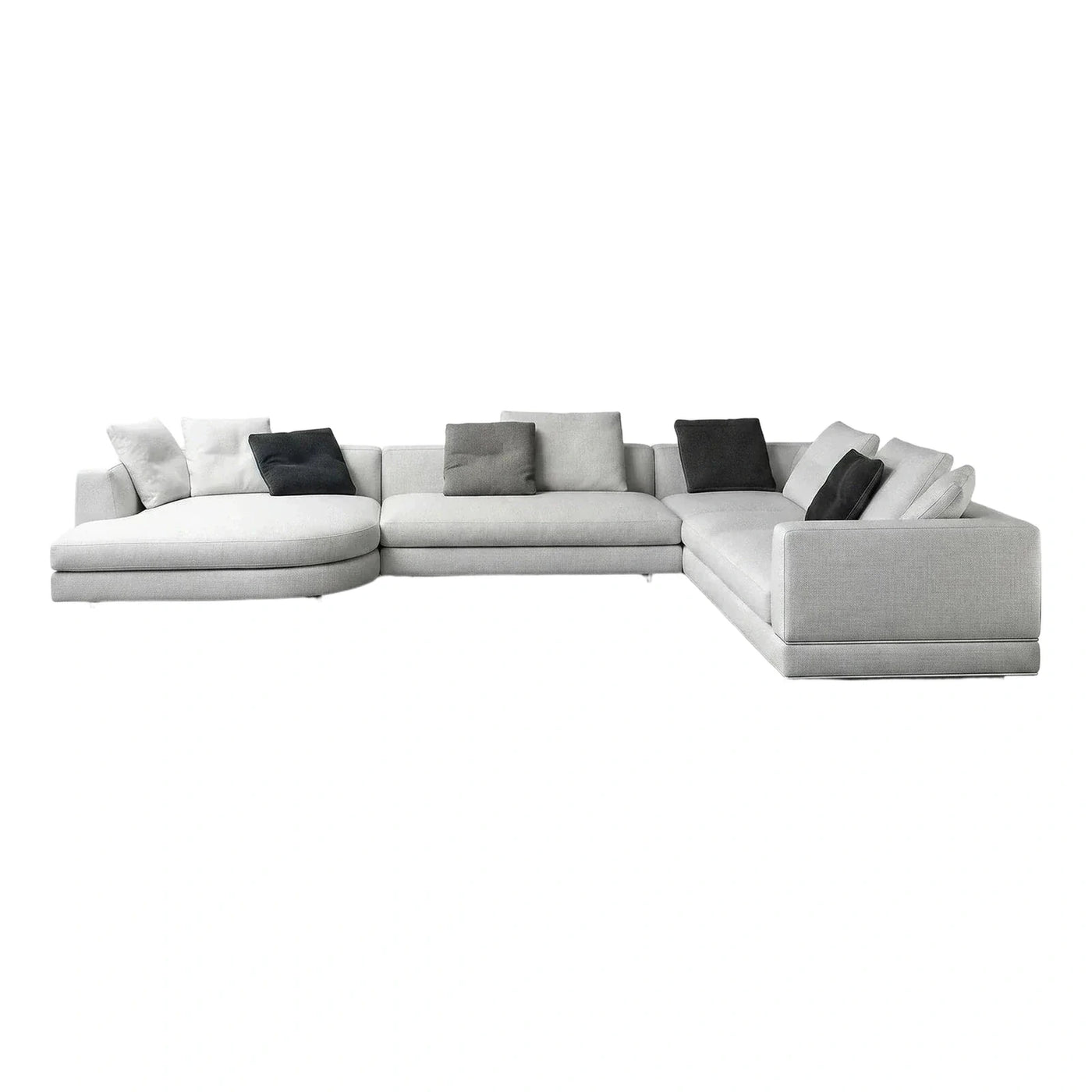 Modern Light Grey Fabric Modular Sectional Sofa