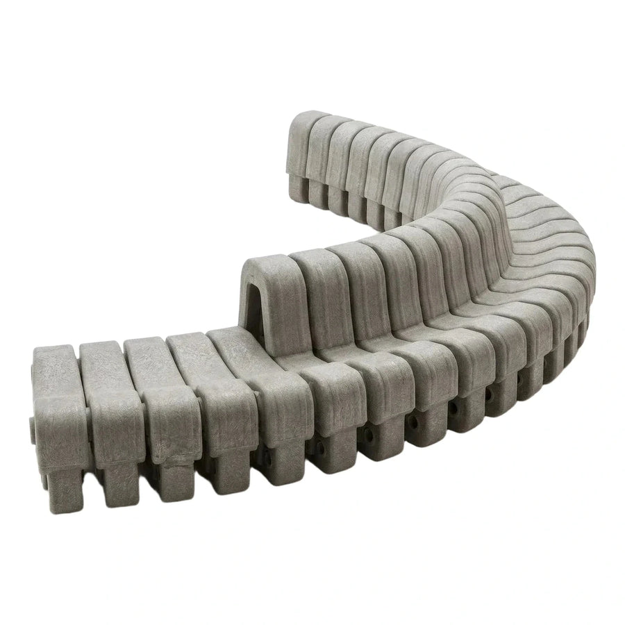 Modern Grey Modular Curved Sectional Sofa