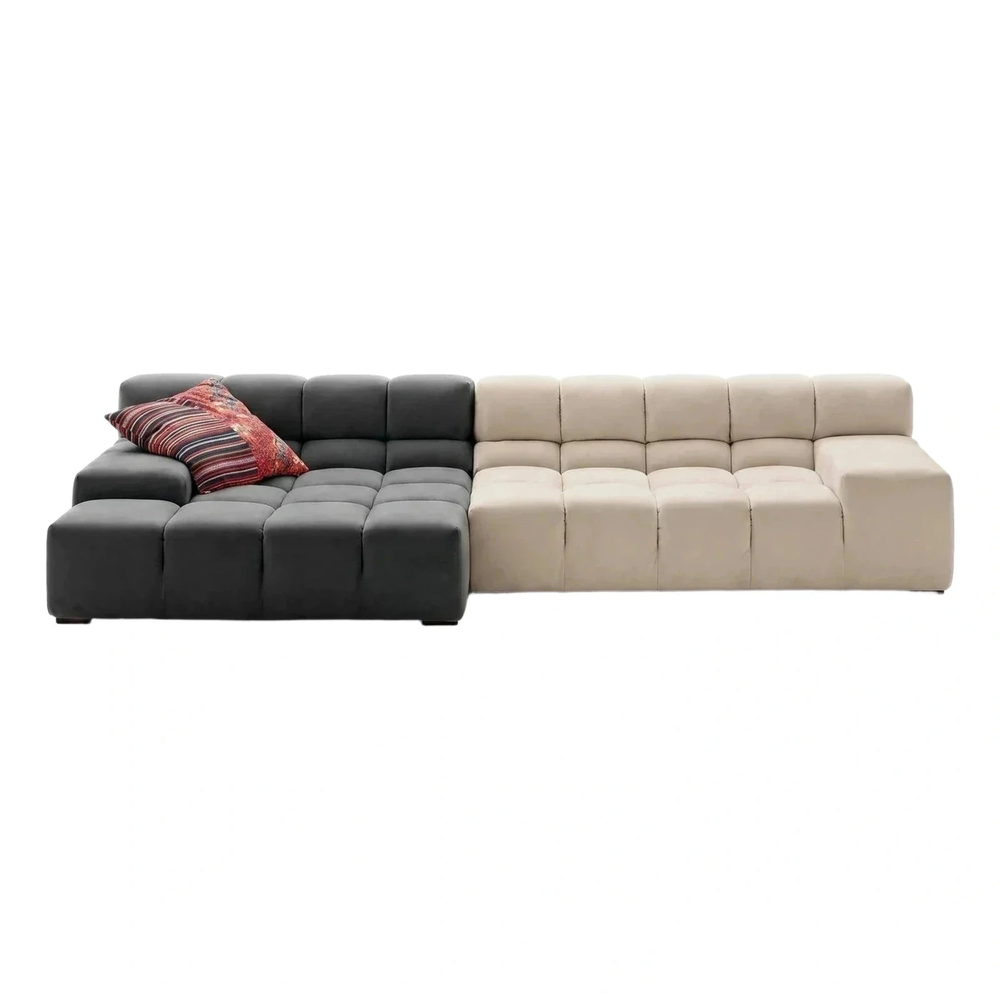 Modern Modular Sectional Sofa Two-Tone Grey Beige
