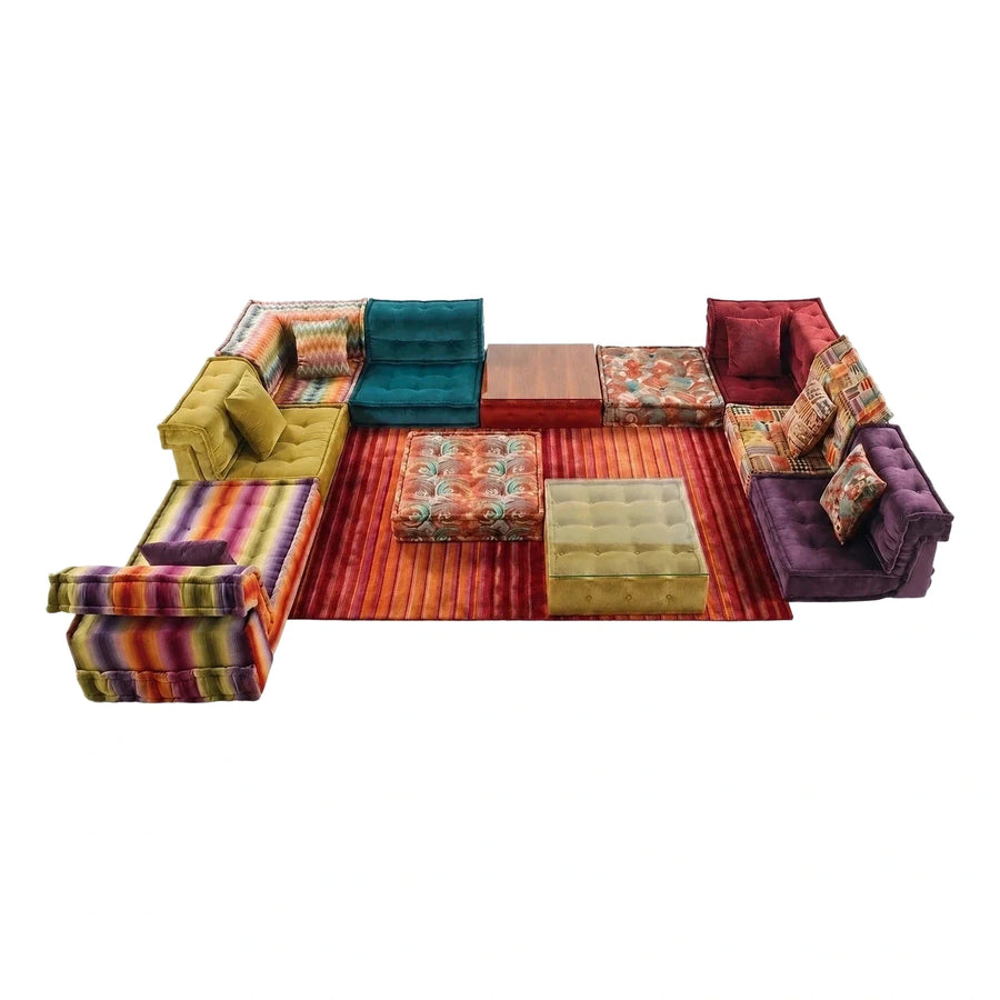 Modular Multicolor Fabric Sectional Sofa System
