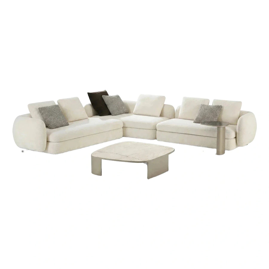 Modern Cream Boucle Modular Sectional Sofa Set