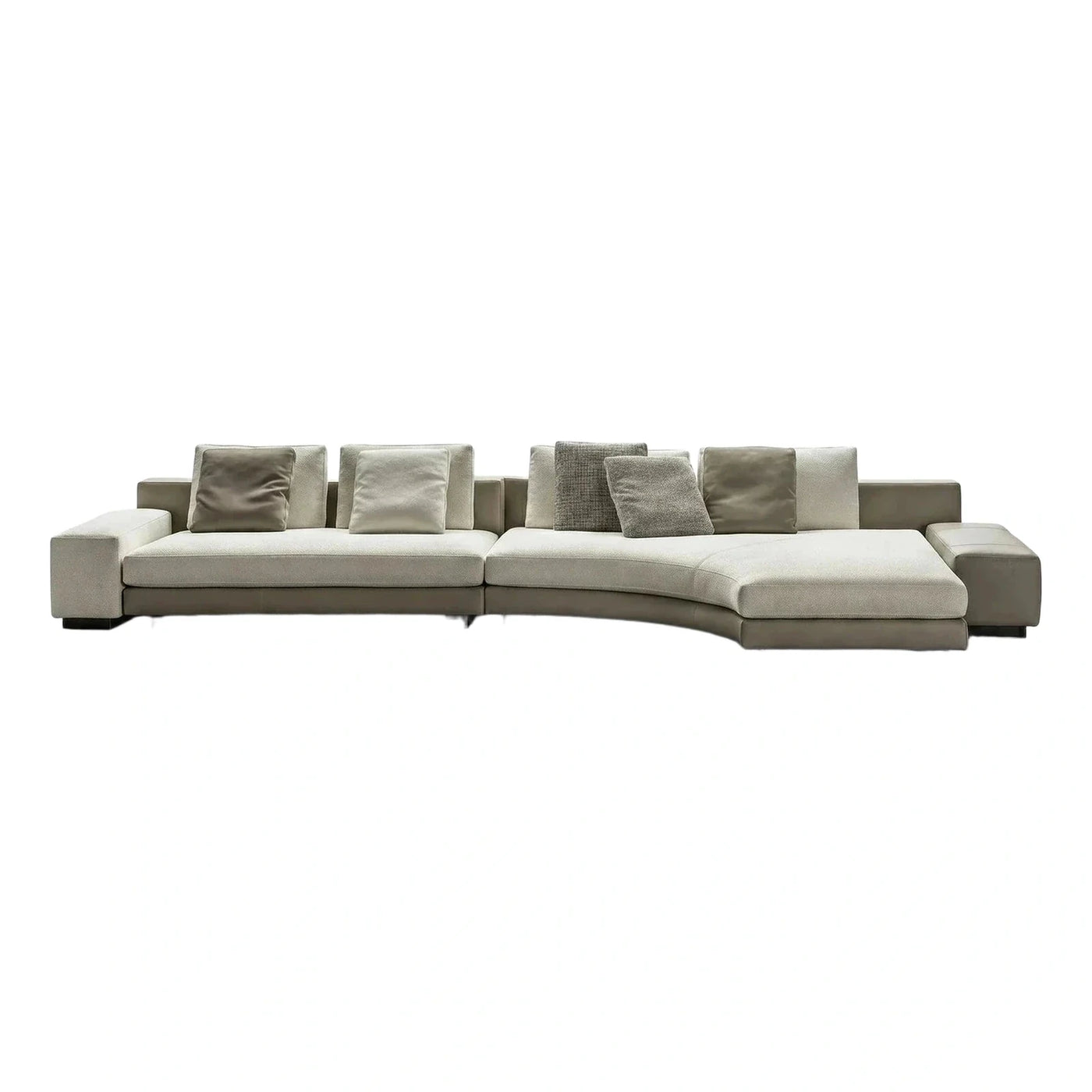 Modern Curved Modular Sectional Sofa Beige Taupe