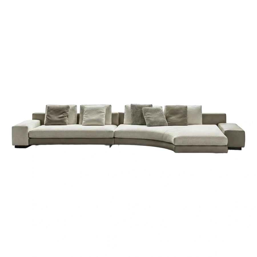 Modern Curved Modular Sectional Sofa Beige Taupe
