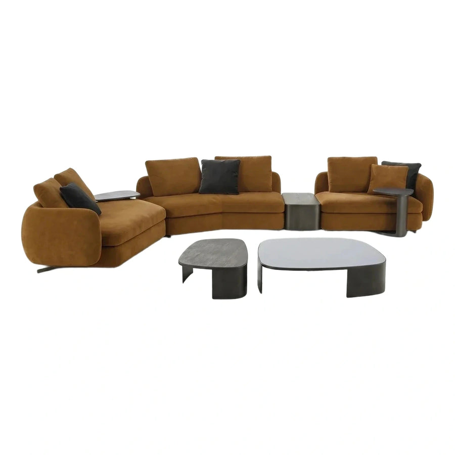 Modern Amber Modular Sectional Sofa With Side Tables